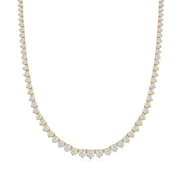 15.00 ct. t.w. Diamond Tennis Necklace in 14kt Yellow Gold