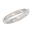 Belle Etoile &quot;Waverly&quot; White Enamel and .35 ct. t.w. CZ Bangle Bracelet in Sterling Silver