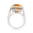 9.00 Carat Citrine and .64 ct. t.w. Diamond Halo Ring in 14kt White Gold