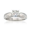 14kt White Gold Cathedral Engagement Ring Setting