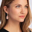 20.05 ct. t.w. Morganite and 3.55 ct. t.w. Diamond Drop Earrings in 18kt Rose Gold