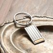 Sterling Silver and 14kt Yellow Gold Three-Initial Rectangle Keychain