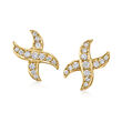 C. 1990 Vintage .75 ct. t.w. Diamond X Earrings in 14kt Yellow Gold