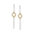 .10 ct. t.w. Diamond Bar and Circle Drop Earrings in Sterling Silver and 14kt Yellow Gold