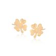 18kt Yellow Gold Four-Leaf Clover Stud Earrings