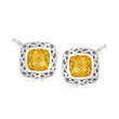 Andrea Candela &quot;Rioja&quot; 2.70 ct. t.w. Square Citrine Earrings in Sterling Silver