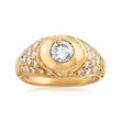 C. 1980 Vintage Bulgari .90 ct. t.w. Diamond Ring in 18kt Yellow Gold