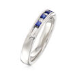 .20 ct. t.w. Sapphire and .10 ct. t.w. Diamond Ring in 14kt White Gold