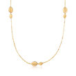 Italian 18kt Yellow Gold Stationed Bead Necklace