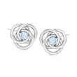 .30 ct. t.w. Aquamarine Love Knot Earrings in Sterling Silver
