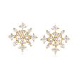.23 ct. t.w. Polished CZ Snowflake Stud Earrings in 14kt Yellow Gold