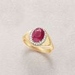 2.20 Carat Burmese Ruby and .12 ct. t.w. Diamond Ring in 14kt Yellow Gold