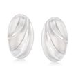 Sterling Silver Brushed and Polished Oval Clip-On Earrings