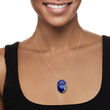 Lapis Scroll Necklace in Sterling Silver 18-inch