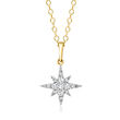 .10 ct. t.w. Diamond North Star Pendant Necklace in 14kt Yellow Gold