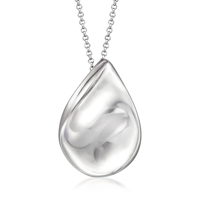 Italian Sterling Silver Twisted Teardrop Necklace