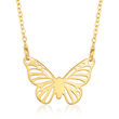 Italian 10kt Yellow Gold Butterfly Necklace