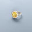 4.30 Carat Citrine Ring with 1.10 ct. t.w. Simulated White Sapphires in Sterling Silver