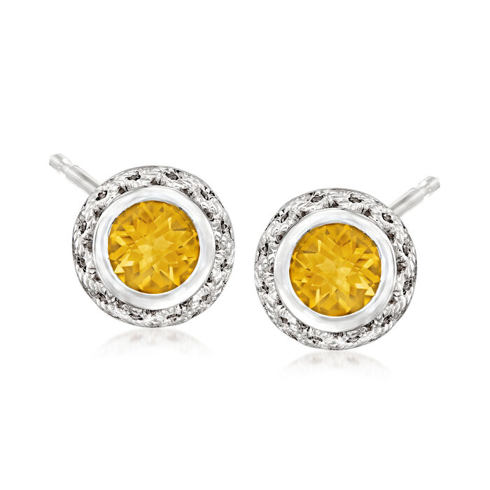 Andrea Candela &quot;Rioja&quot; 2.30 ct. t.w. Round Citrine Earrings in Sterling Silver