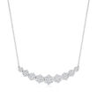 1.60 ct. t.w. Diamond Graduated Floral Cluster Necklace in 14kt White Gold