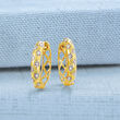 .10 ct. t.w. Diamond Star Hoop Earrings in 18kt Gold Over Sterling
