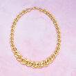 Italian 14kt Yellow Gold Graduated Oval-Link Necklace