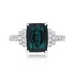 3.40 Carat Blue Tourmaline Ring with .31 ct. t.w. Diamonds in 14kt White Gold