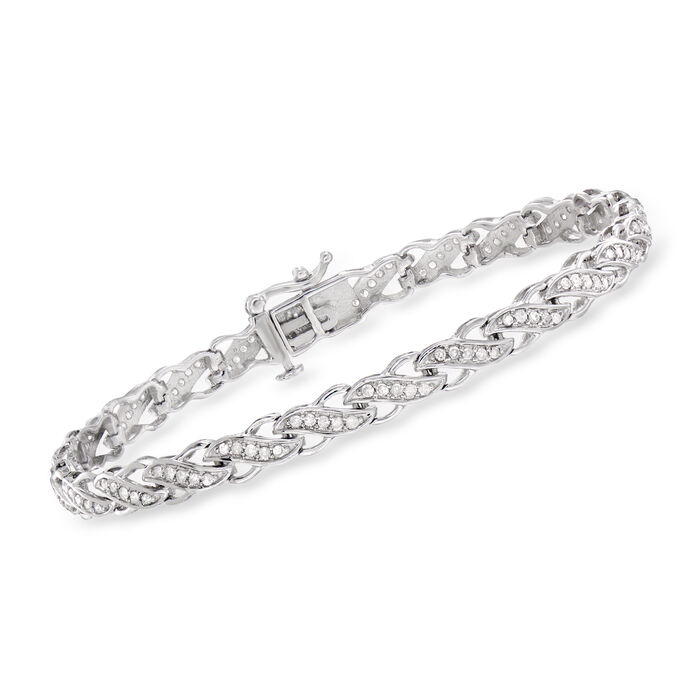 1.00 ct. t.w. Diamond Infinity-Style Bracelet in 14kt White Gold