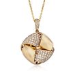 1.54 ct. t.w. Diamond Love Knot Pendant Necklace in 14kt and 18kt Yellow Gold