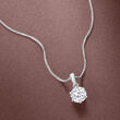 1.00 Carat Moissanite Solitaire Necklace in Sterling Silver