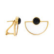 Black and White Agate Earrings in 18kt Gold Over Sterling