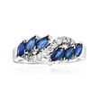 1.00 ct. t.w. Sapphire and .24 ct. t.w. Diamond Ring in 14kt White Gold