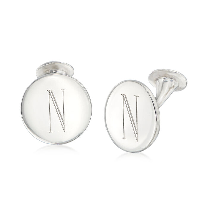 Italian Sterling Silver Personalized Cuff Links