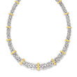 Graduated Byzantine Necklace in Sterling Silver and 14kt Yellow Gold