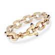 18kt Yellow Gold Structured Link Bracelet with Lapis Accents