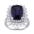 6.20 Carat Purple Spinel and 1.71 ct. t.w. Diamond Ring in 14kt White Gold