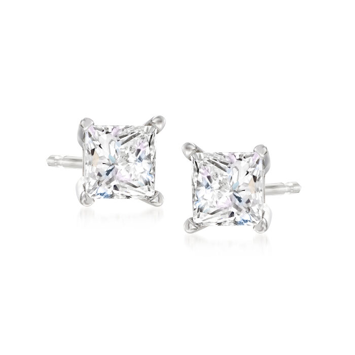 1.50 ct. t.w. Princess-Cut Diamond Stud Earrings in 14kt White Gold