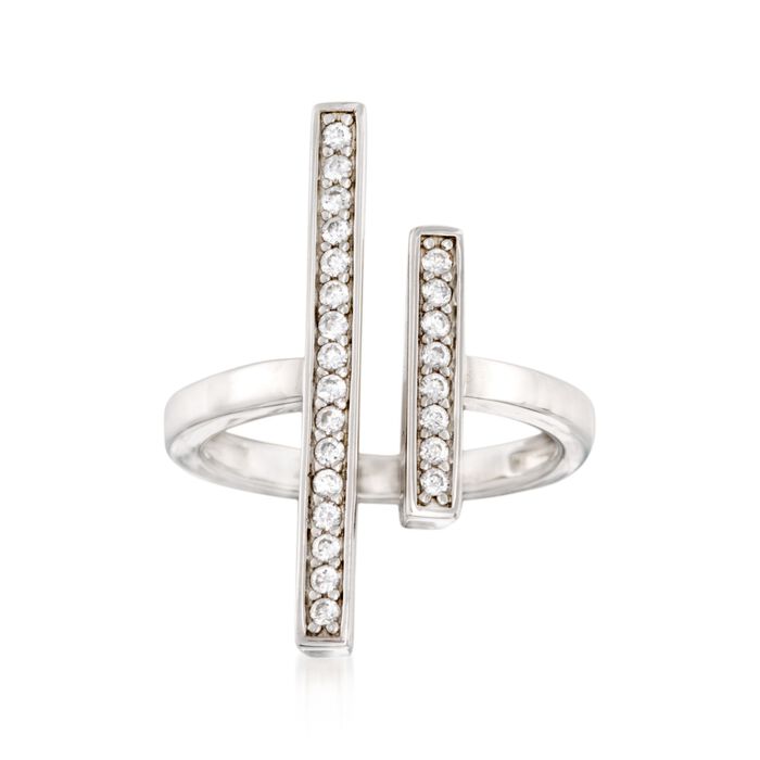 .35 ct. t.w. CZ Double Bar Ring in Sterling Silver