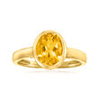 1.70 Carat Citrine Ring in 14kt Yellow Gold