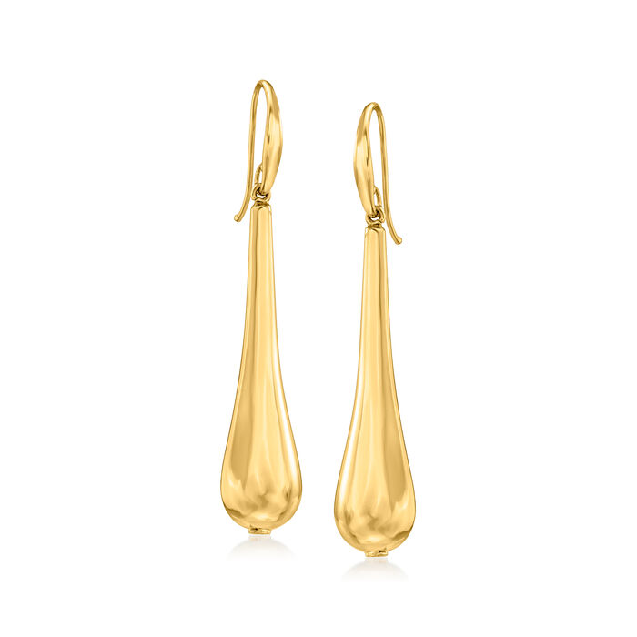 Italian 18kt Yellow Gold Elongated Drop Earrings