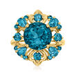 6.50 ct. t.w. London Blue Topaz Ring in 14kt Yellow Gold