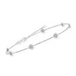 .25 ct. t.w. Pave Diamond Station Anklet in 14kt White Gold