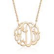 14kt Gold Over Sterling Silver Small Open Script Monogram Necklace