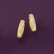 .25 ct. t.w. Diamond Hoop Earrings in 18kt Gold Over Sterling