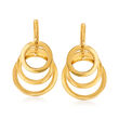 14kt Yellow Gold Triple-Circle Drop Earrings