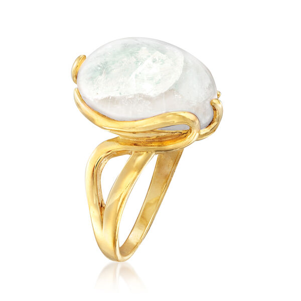 Moonstone Twisted Ring in 18kt Gold Over Sterling #864391