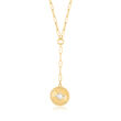 14kt Yellow Gold Star Medallion Paper Clip Link Y-Necklace