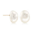 12-13mm Cultured Baroque Pearl Earrings in 14kt Yellow Gold