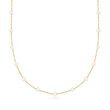 3-3.5mm Cultured Pearl Station Necklace in 14kt Yellow Gold