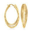 Italian 14kt Yellow Gold Twisted Triple-Hoop Earrings